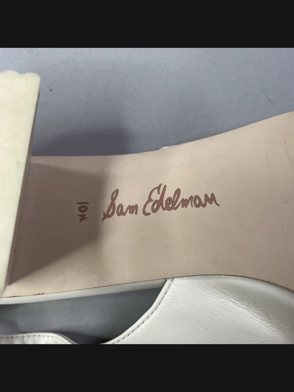 Sam Edelman Shoes Womens 10.5 off white leather toren block heel slingback